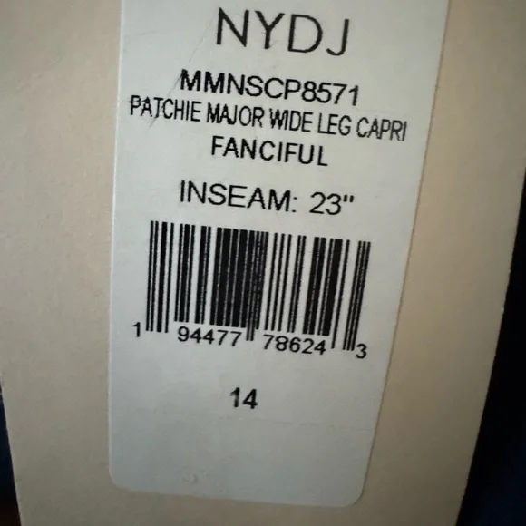 NYDJ Fanciful Wide Leg Capri Jeans Size 14 BNWT - Picture 3 of 6